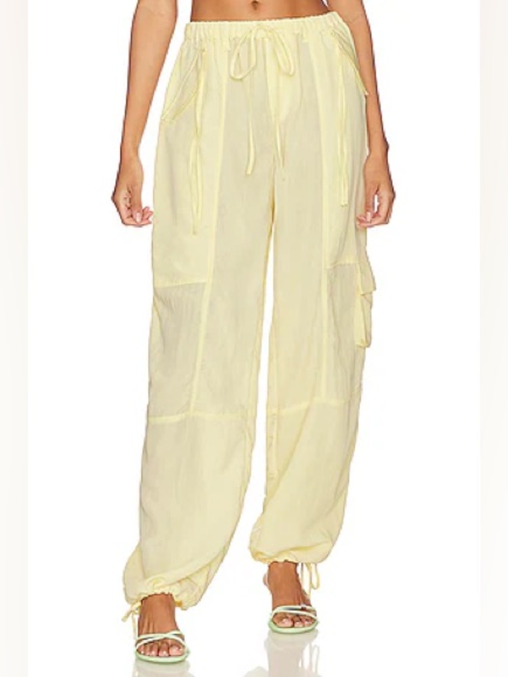 LPA Sojnita Parachute Pant Parachute Cargo Pants in Yellow Like New